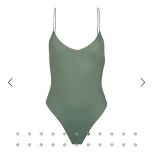 Dos Gardenias Cannes: The Scoop Back One Piece in Army, Size 2 (US Size 4)